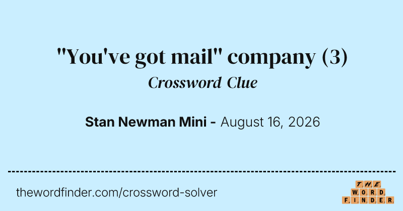 ''You've got mail'' company crossword clue image