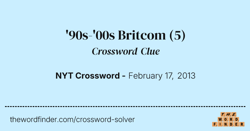 '90s-'00s Britcom crossword clue image