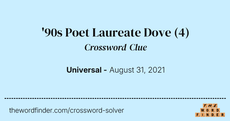 '90s Poet Laureate Dove crossword clue image