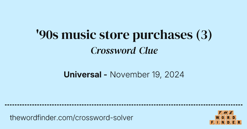 '90s music store purchases crossword clue image