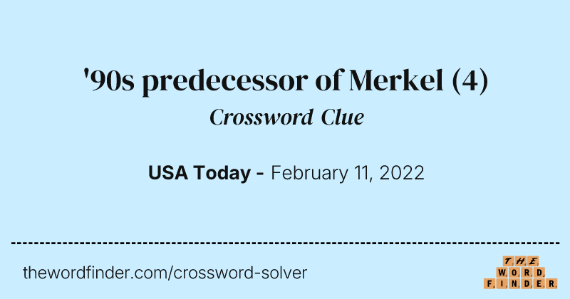 '90s predecessor of Merkel crossword clue image