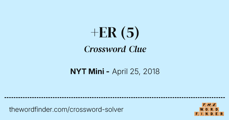 +ER crossword clue image
