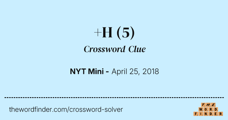 +H crossword clue image