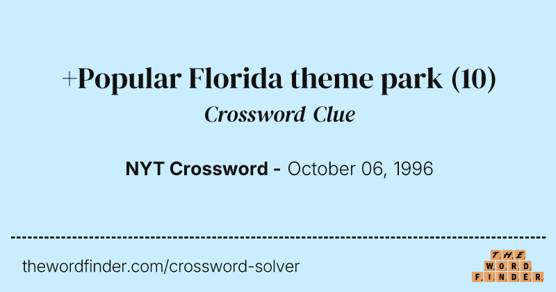 +Popular Florida theme park crossword clue image