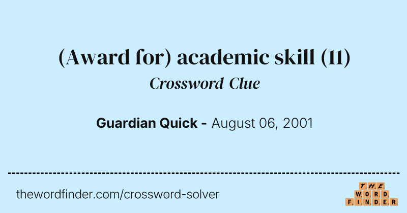 (Award for) academic skill crossword clue image