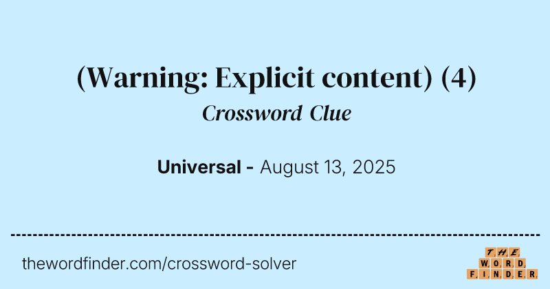 (Warning: Explicit content) crossword clue image