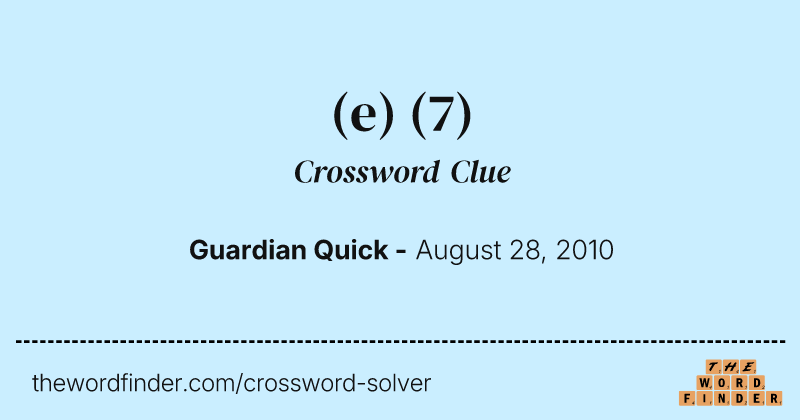 (e) crossword clue image