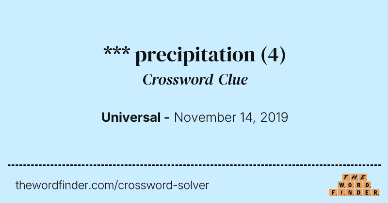 *** precipitation crossword clue image