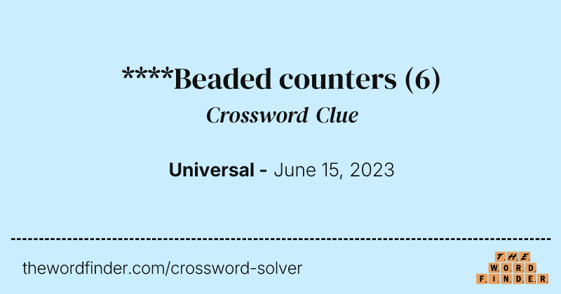 ****Beaded counters crossword clue image