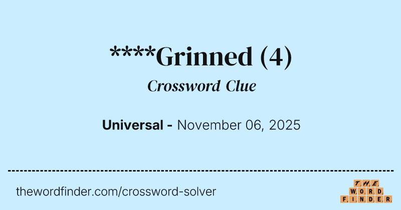 ****Grinned crossword clue image