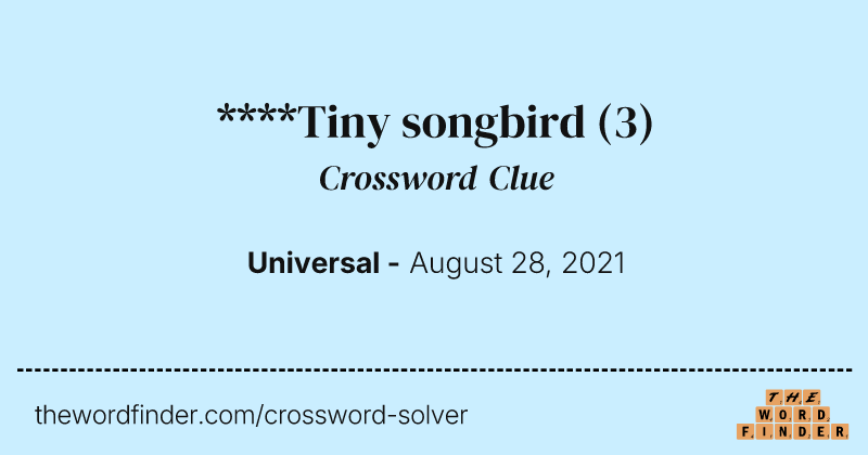 ****Tiny songbird crossword clue image