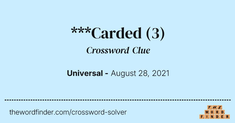 ***Carded crossword clue image