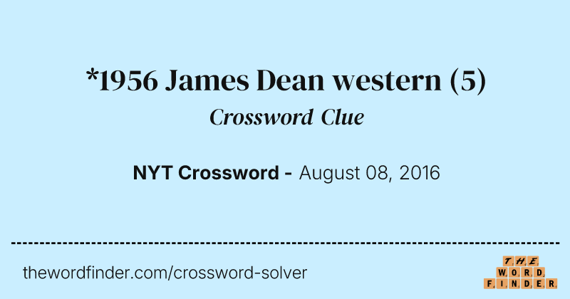 *1956 James Dean western crossword clue image
