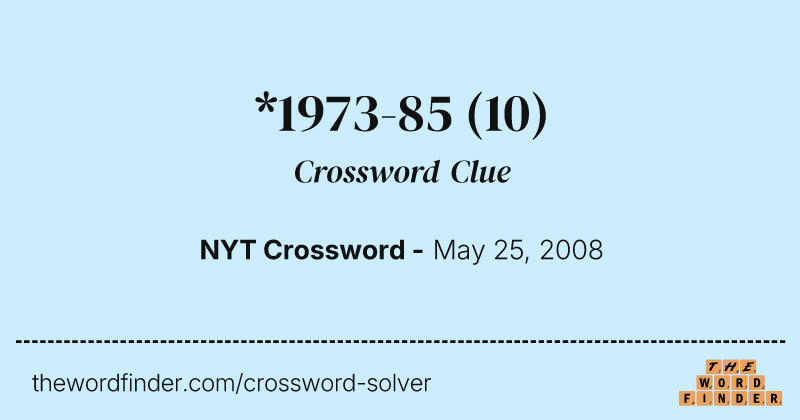 *1973-85 crossword clue image