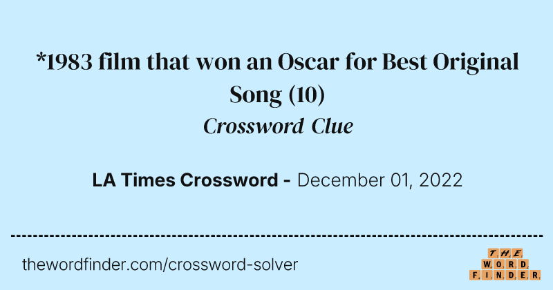 *1983 film that won an Oscar for Best Original Song crossword clue image