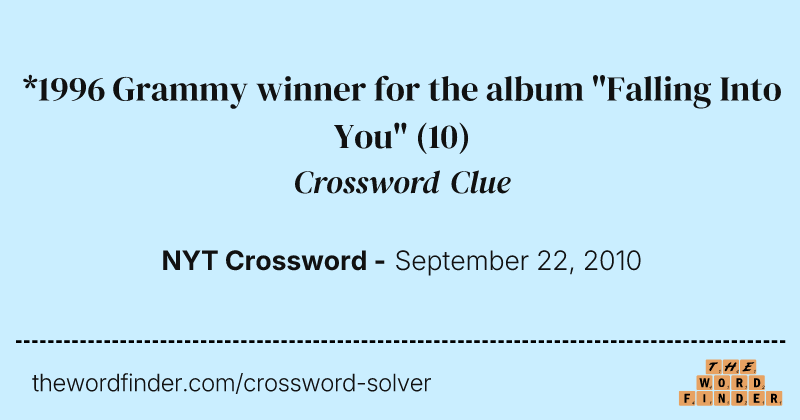 *1996 Grammy winner for the album "Falling Into You" crossword clue image