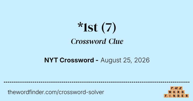 *1st crossword clue image