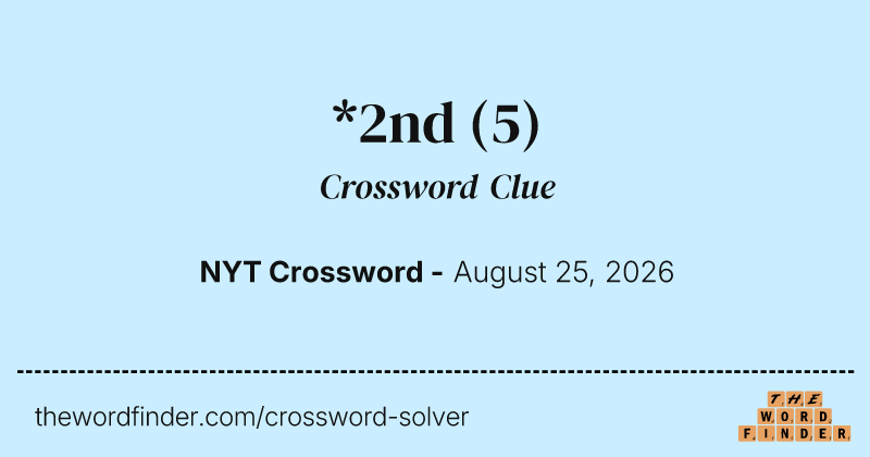*2nd crossword clue image