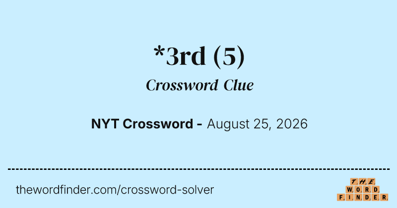 *3rd crossword clue image