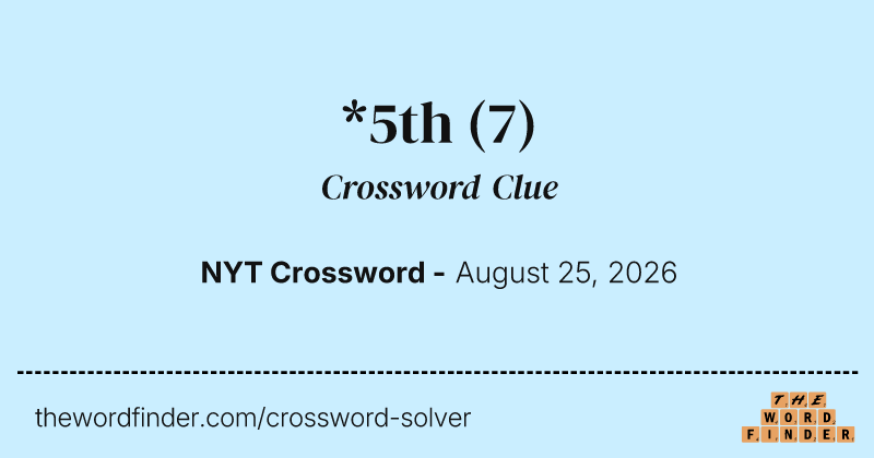 *5th crossword clue image