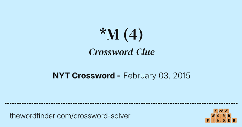 *M crossword clue image
