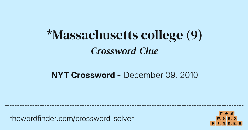 *Massachusetts college crossword clue image