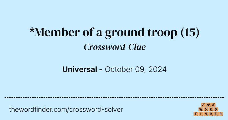 *Member of a ground troop crossword clue image