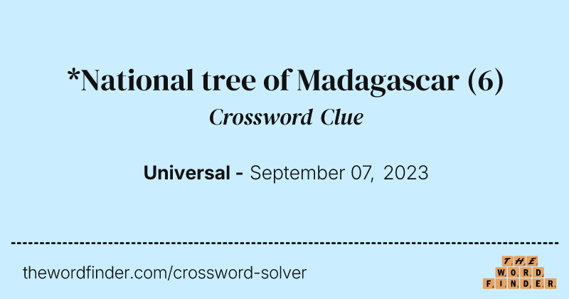 *National tree of Madagascar crossword clue image