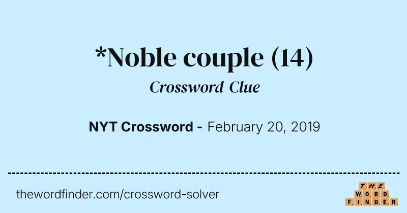 *Noble couple crossword clue image