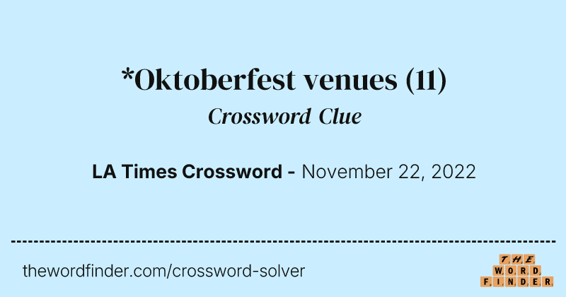 *Oktoberfest venues crossword clue image