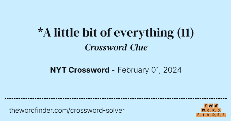 *A little bit of everything crossword clue image