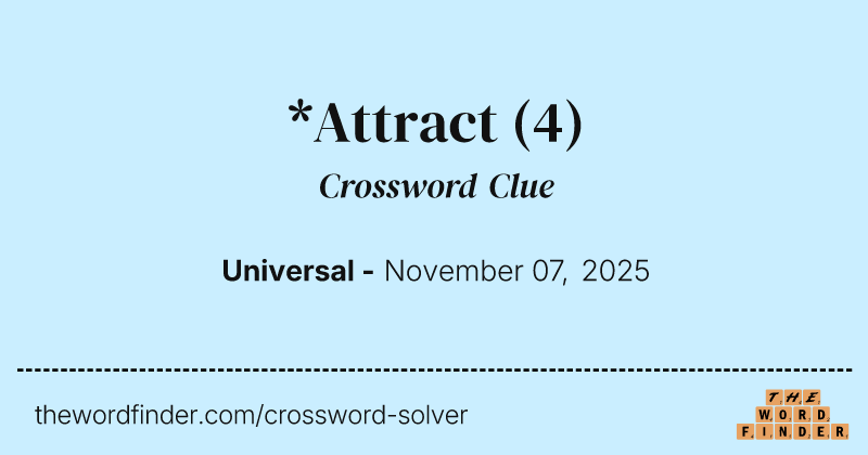 *Attract crossword clue image