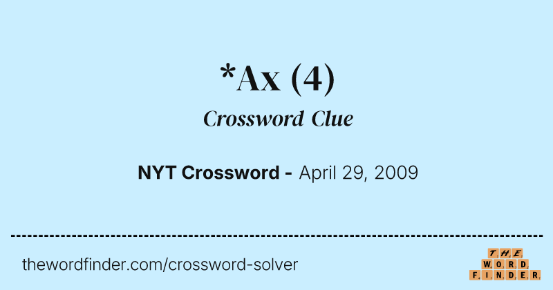 *Ax crossword clue image