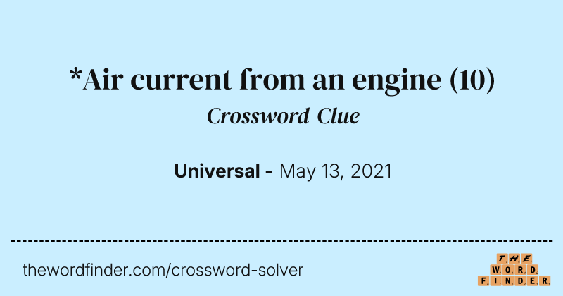 *Air current from an engine crossword clue image