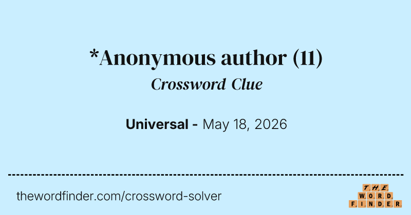 *Anonymous author crossword clue image