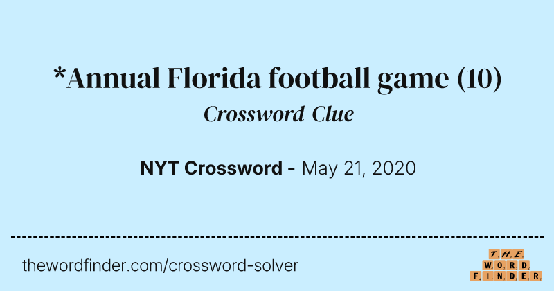 *Annual Florida football game crossword clue image