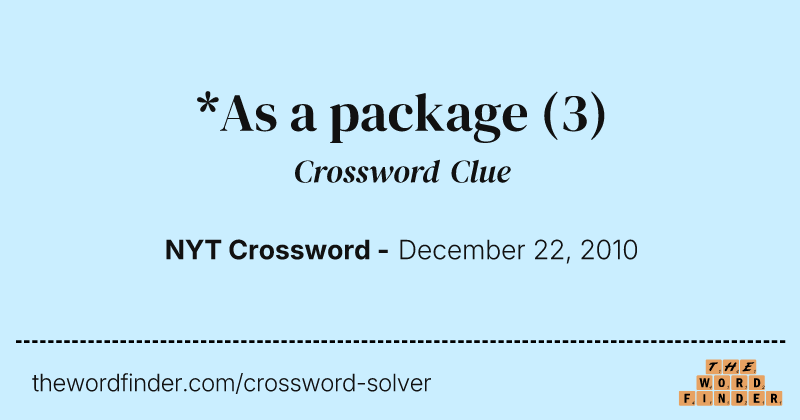 *As a package crossword clue image