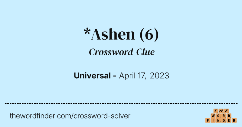 *Ashen crossword clue image