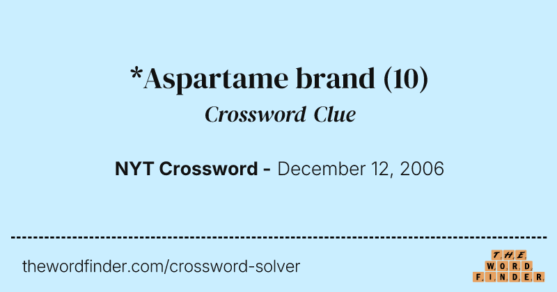 *Aspartame brand crossword clue image
