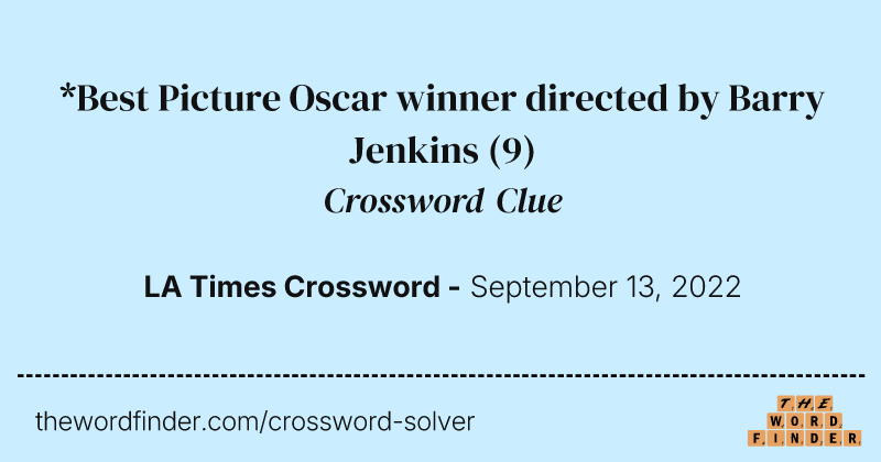 *Best Picture Oscar winner directed by Barry Jenkins crossword clue image