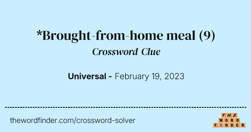 *Brought-from-home meal crossword clue image