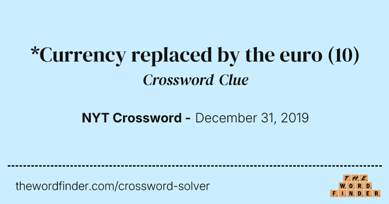*Currency replaced by the euro crossword clue image