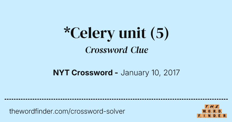 *Celery unit crossword clue image
