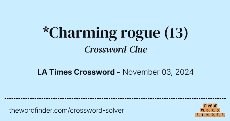 *Charming rogue crossword clue image