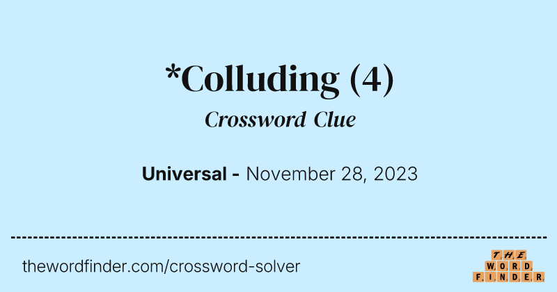 *Colluding crossword clue image