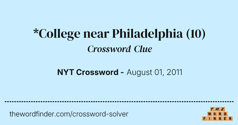 *College near Philadelphia crossword clue image