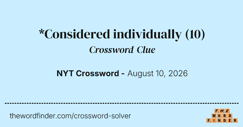 *Considered individually crossword clue image