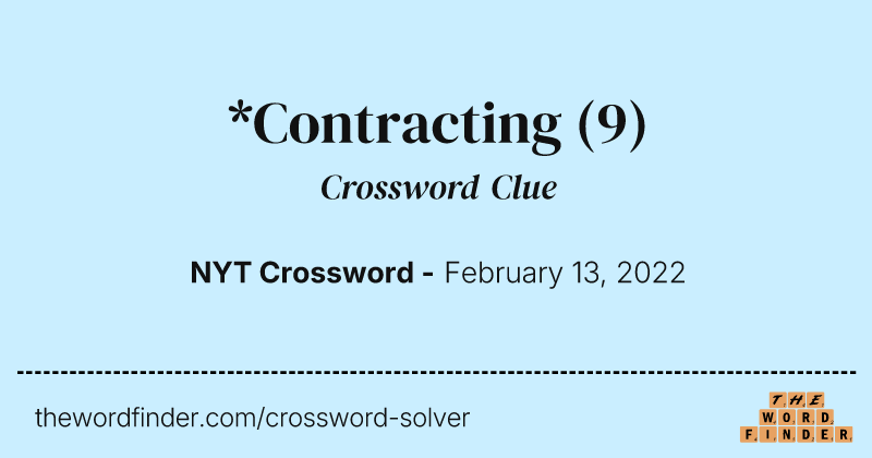 *Contracting crossword clue image