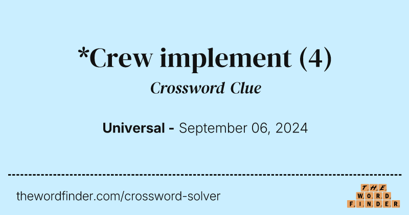 *Crew implement crossword clue image