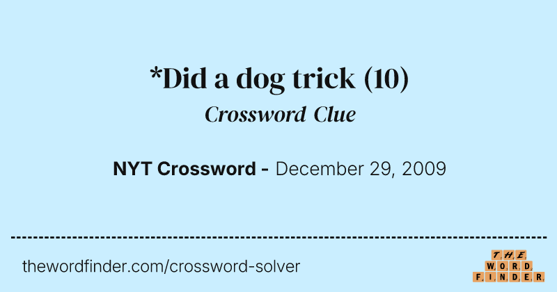 *Did a dog trick crossword clue image